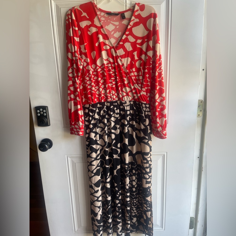 Gili printed faux wrap dress